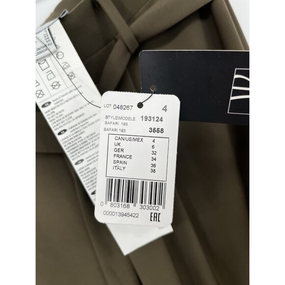 NWT Joseph Ribkoff Tie Belted pants Khaki Green Size 4 - Picture 9 of 9